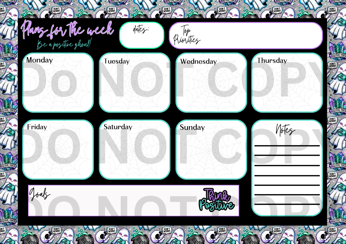 Positive Ghoul Weekly Planner - 50 PGS. - 8.5 x 11 - Pre Order
