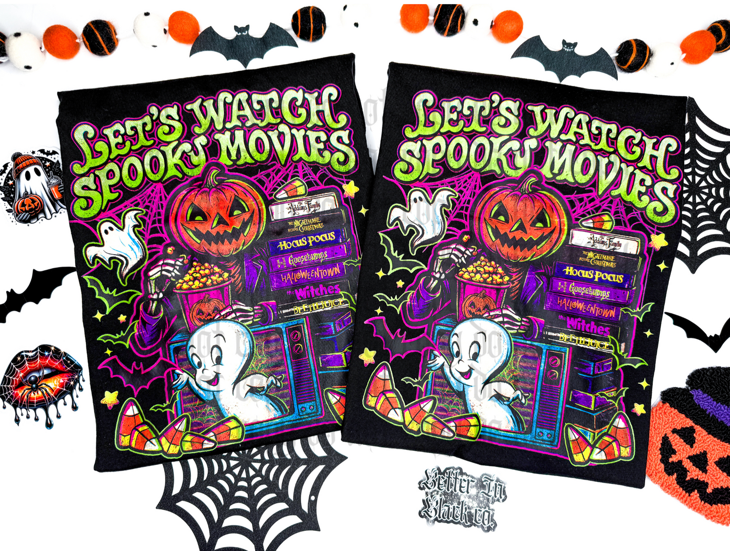 Let's Watch Scary Movies - Adult Unisex - Short Sleeve Tee