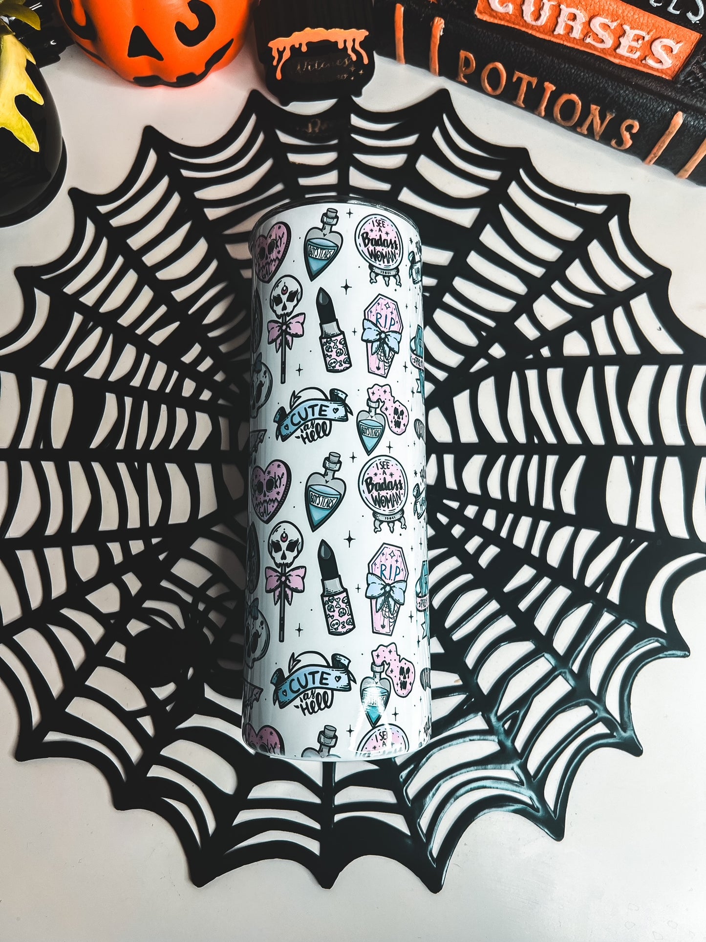 Spooky Makeup - 20oz Skinny Tumbler