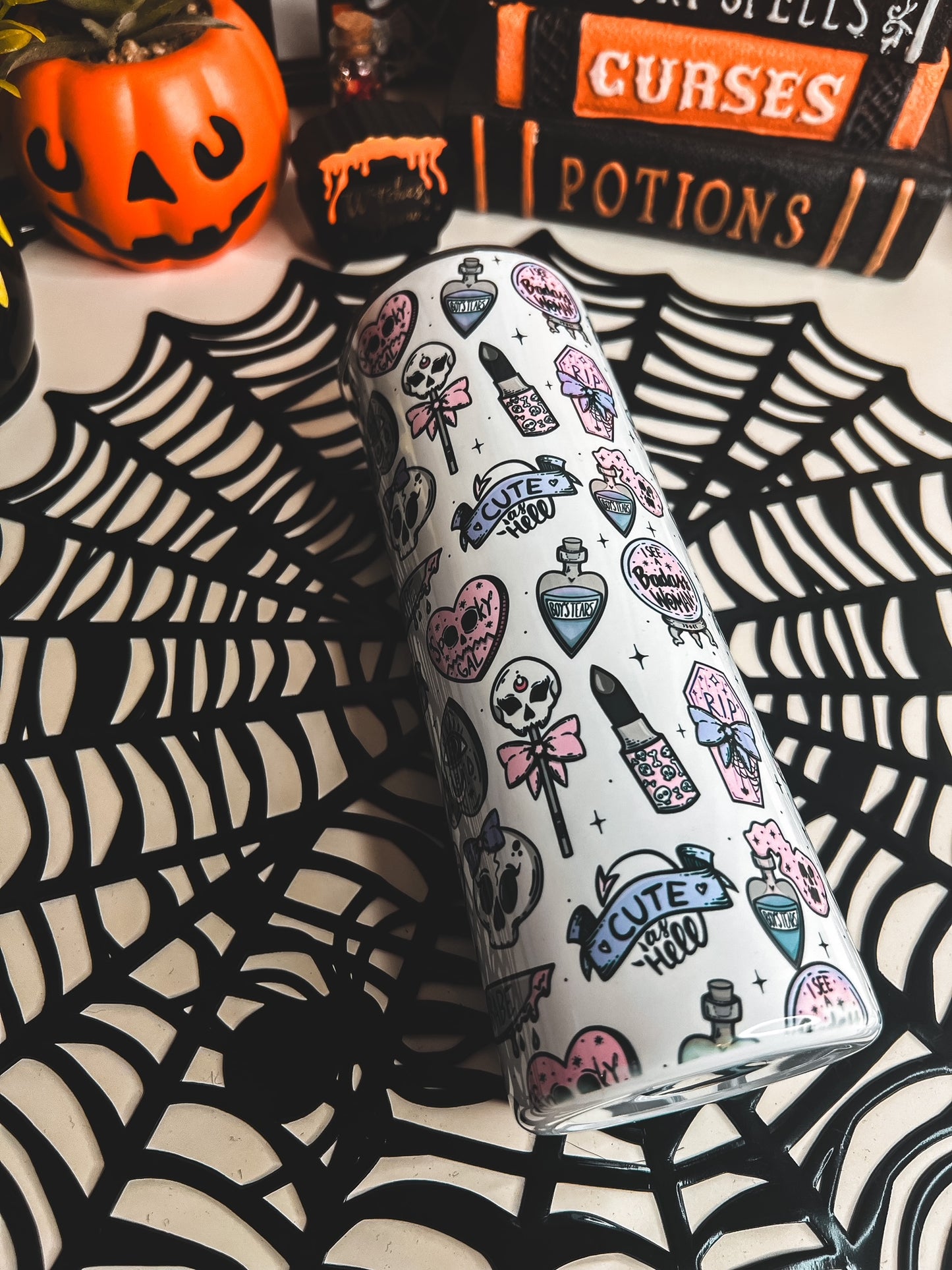 Spooky Makeup - 20oz Skinny Tumbler