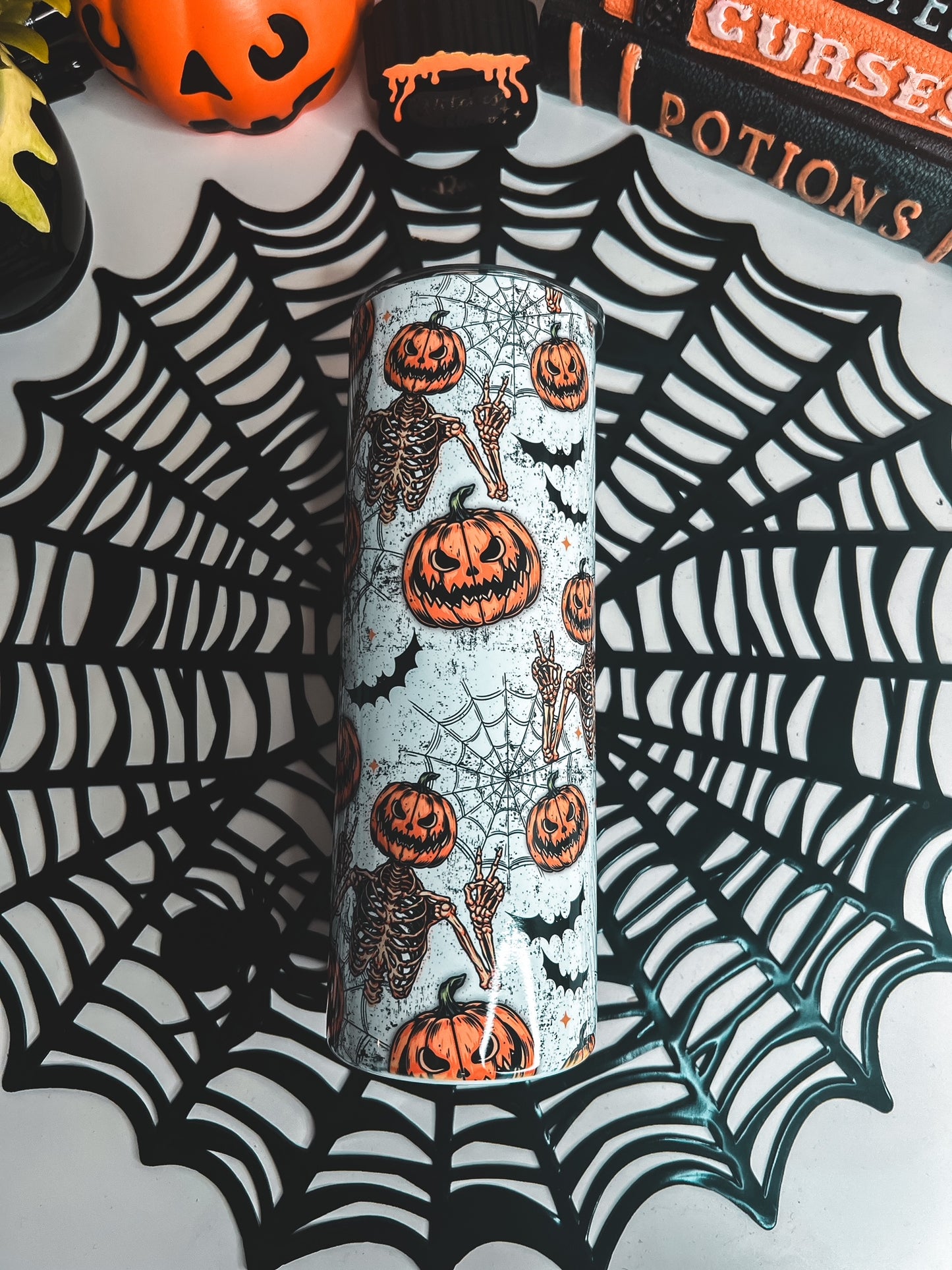 Pumpkin Head Skelton - 20oz Skinny Tumbler