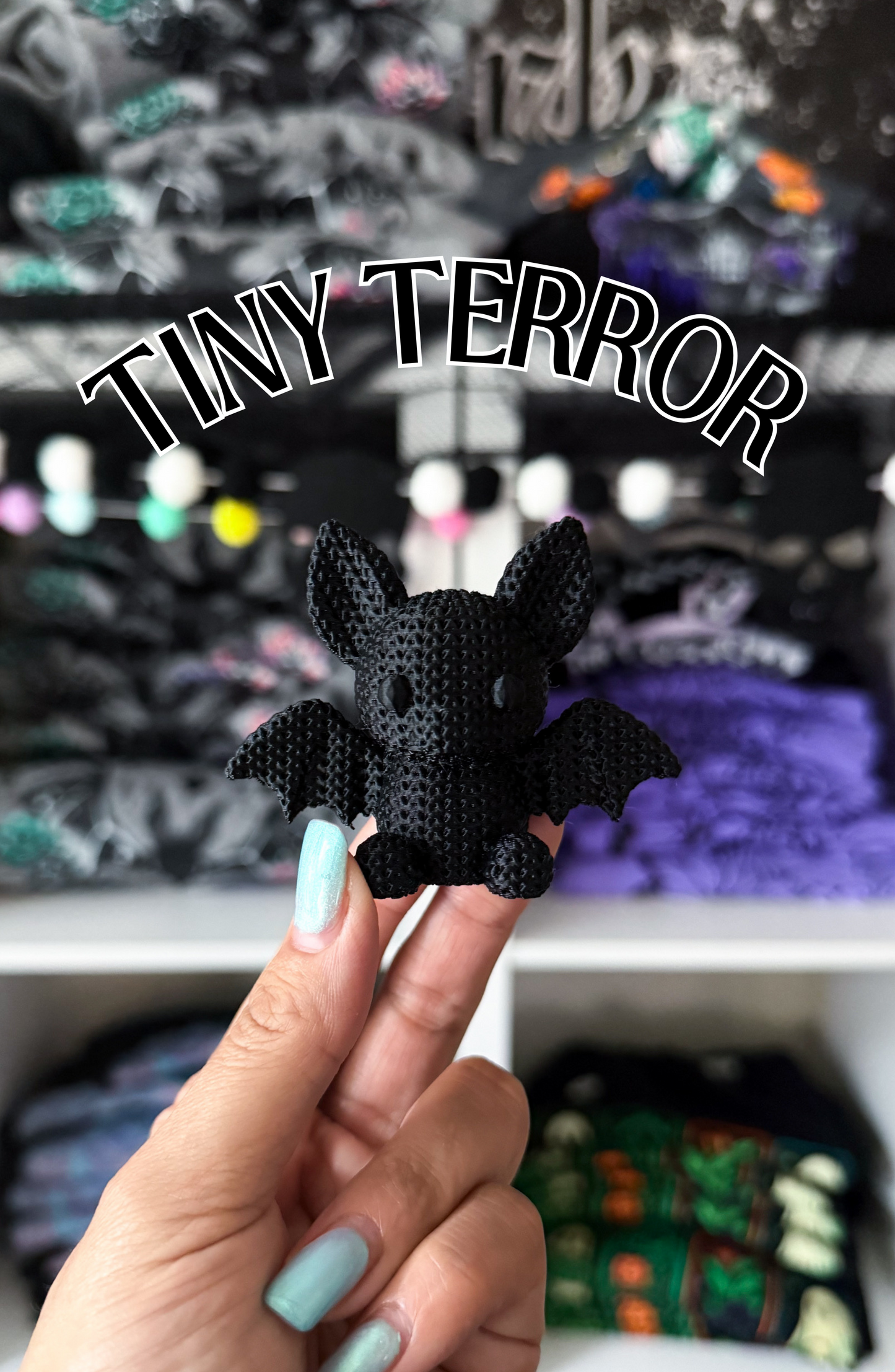 Tiny Terror Bat- 3D Printed Mini Bat - Haunted Desk Decor