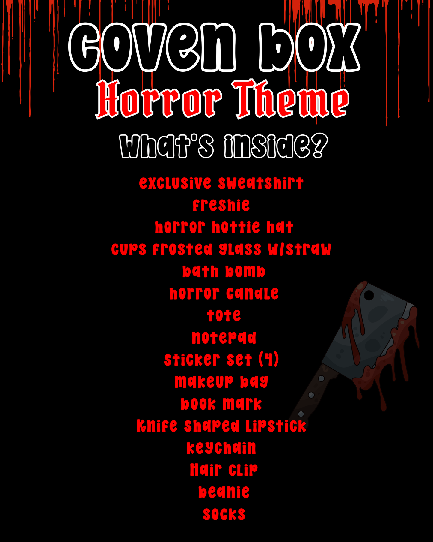 The Coven Box- HORROR THEME - EXCLUSIVE 20 AVAILABLE - DO NOT USE DISCOUNTS I WILL REFUND YOUR ORDER (Copy)