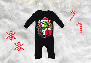 Christmas Duo 🎄❤️ - Infant Long-Sleeve Baby Rib Coverall - Up to 24M
