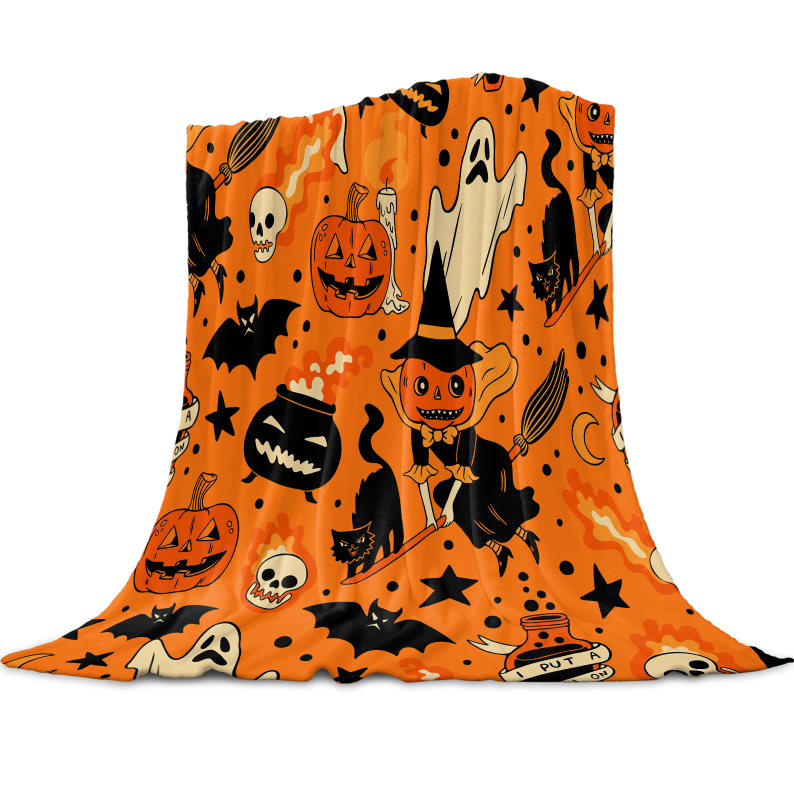 Orange Vintage Halloween Blanket - 50X80 Inches - PRE ORDER ENDS 09/01