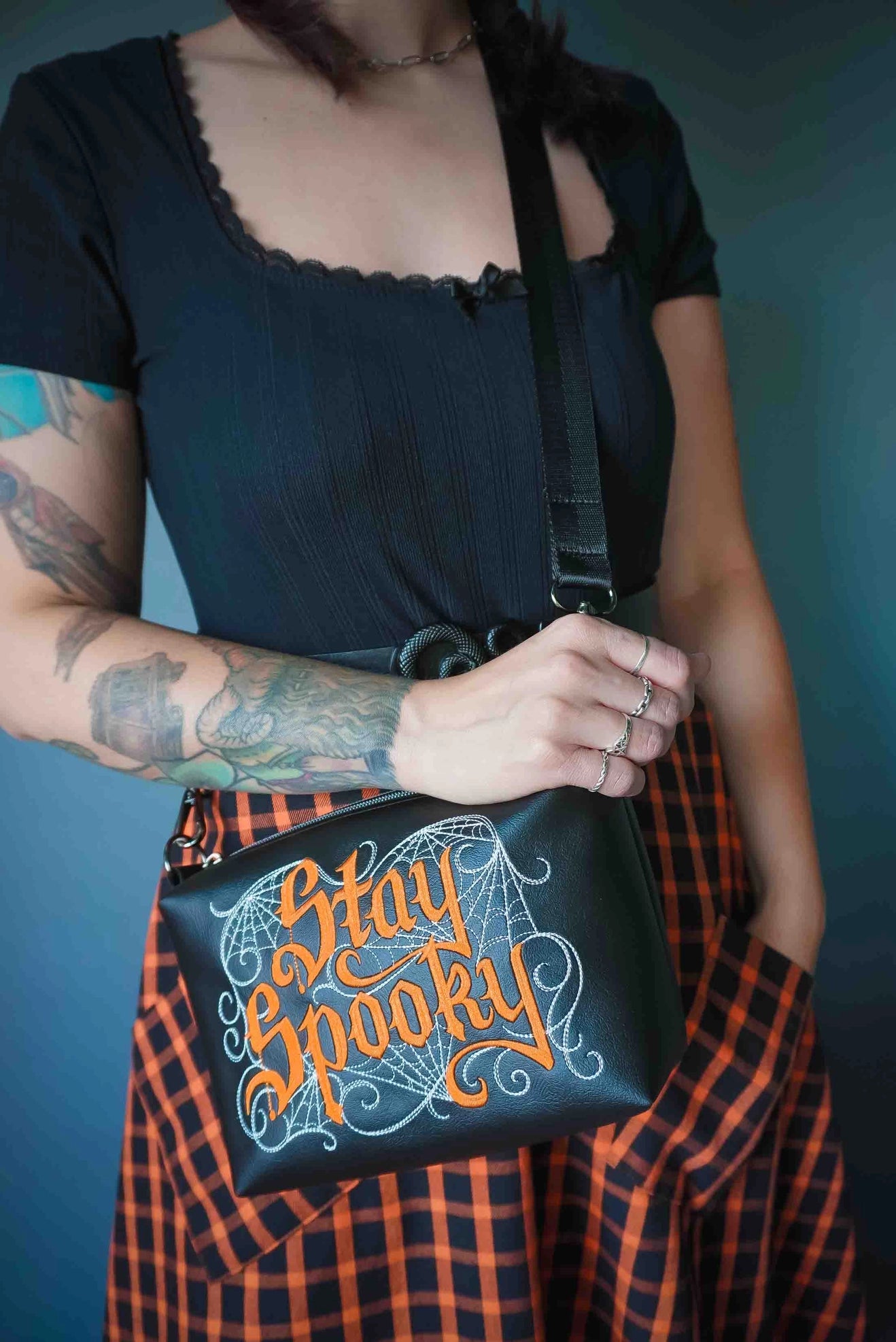 Stay Spooky Small Crossbody Bag – Vegan Leather