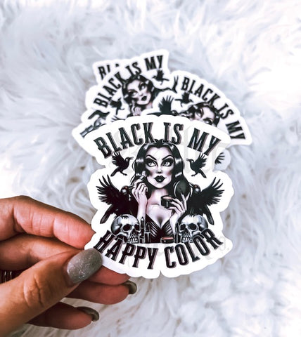 Black is my happy color - Sticker