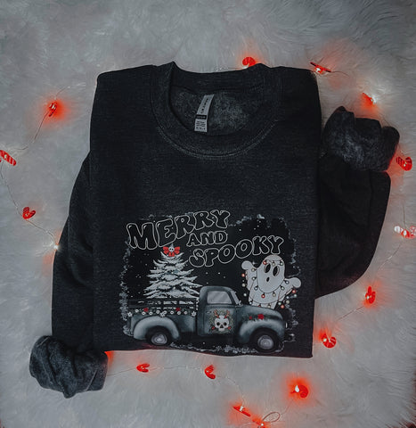 Merry and Spooky - Unisex Short Sleeve Tee or Sweatshirt