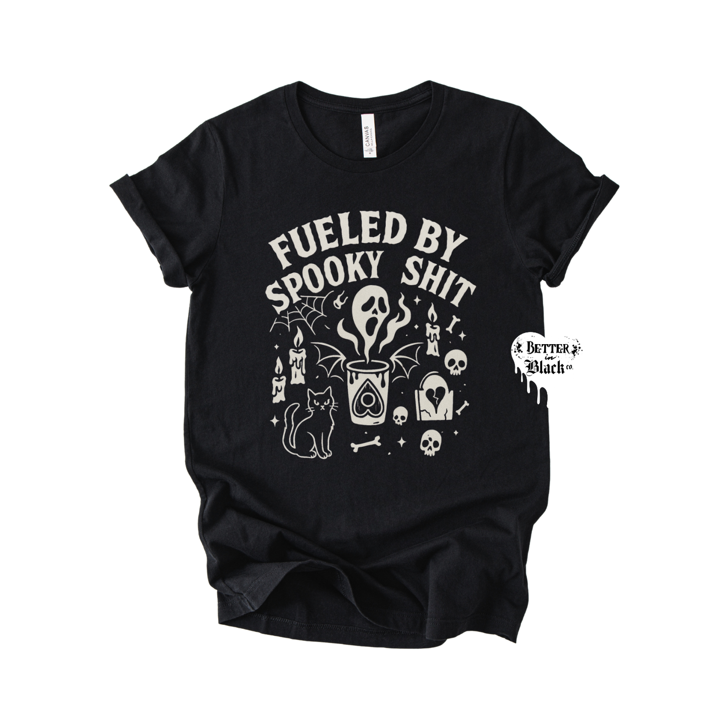 Fueled By Spooky Shit - Adult Unisex - Short Sleeve Tee