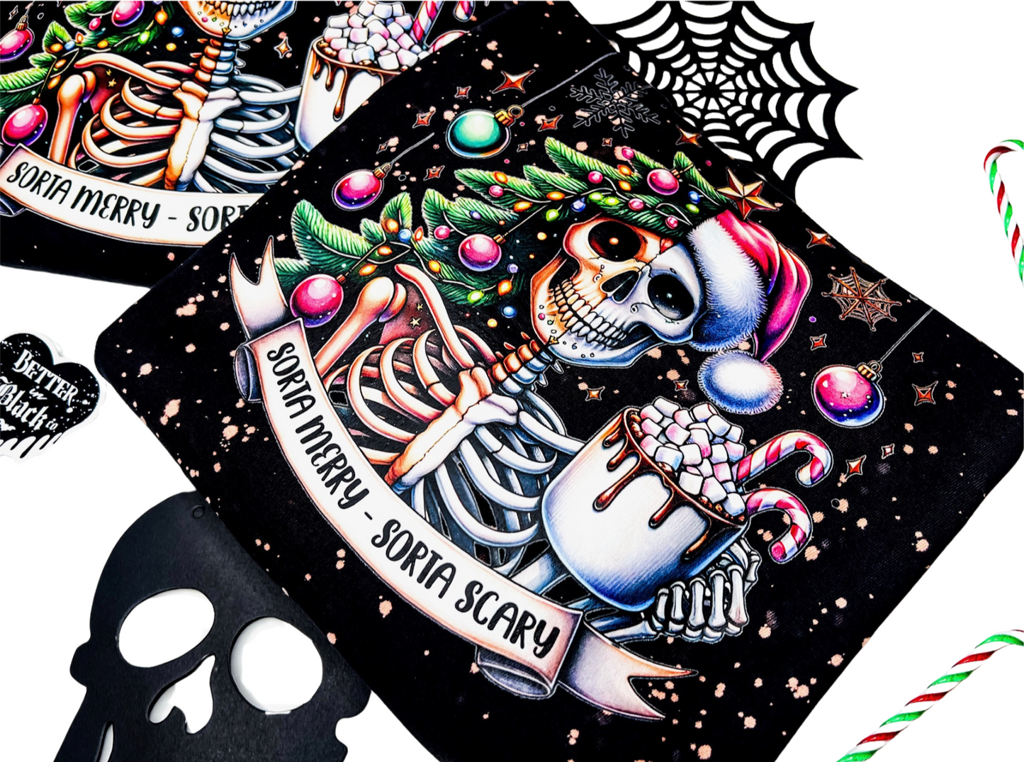 Sorta Merry Sorta Scary - Bleached Unisex Long Sleeve Adult Tee