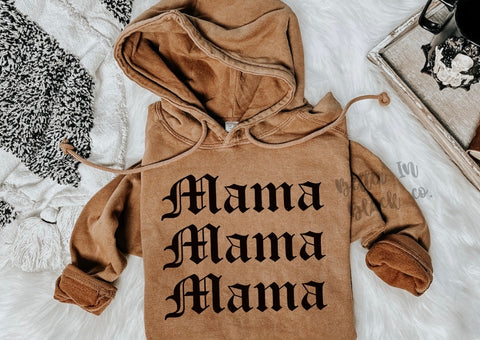 Mama Mama Mama Black font- Adult Unisex Hoodie