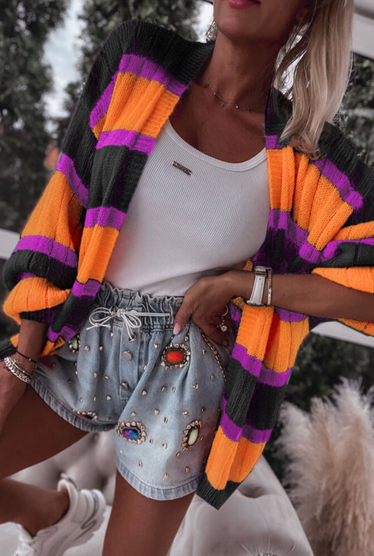 Striped Slouchy Cardigan
