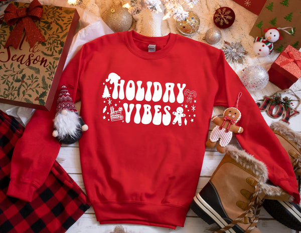 Holiday Vibes - Unisex Short Sleeve Tee or Sweatshirt
