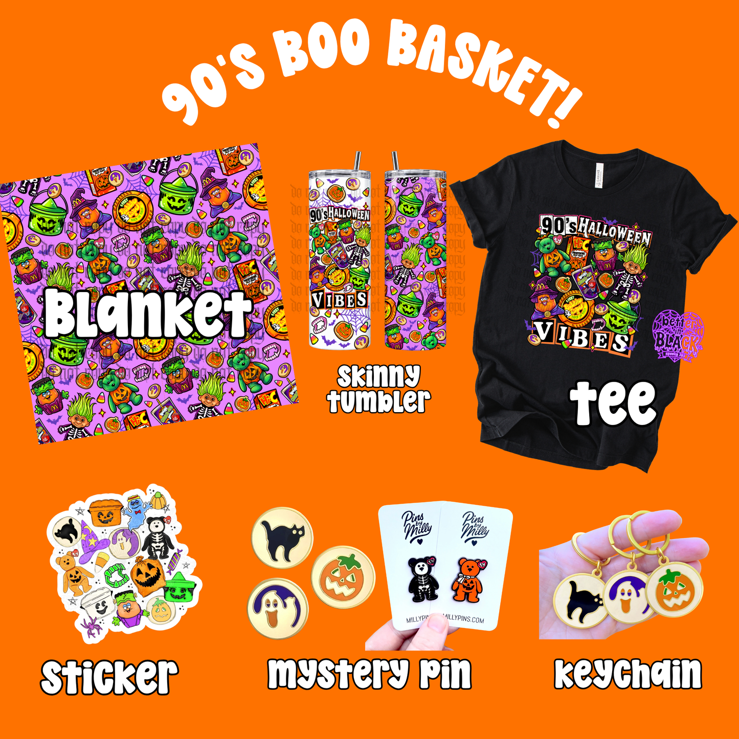 90'S BOO BASKET - ONLY 20 AVAILABLE - Handdrawn Design