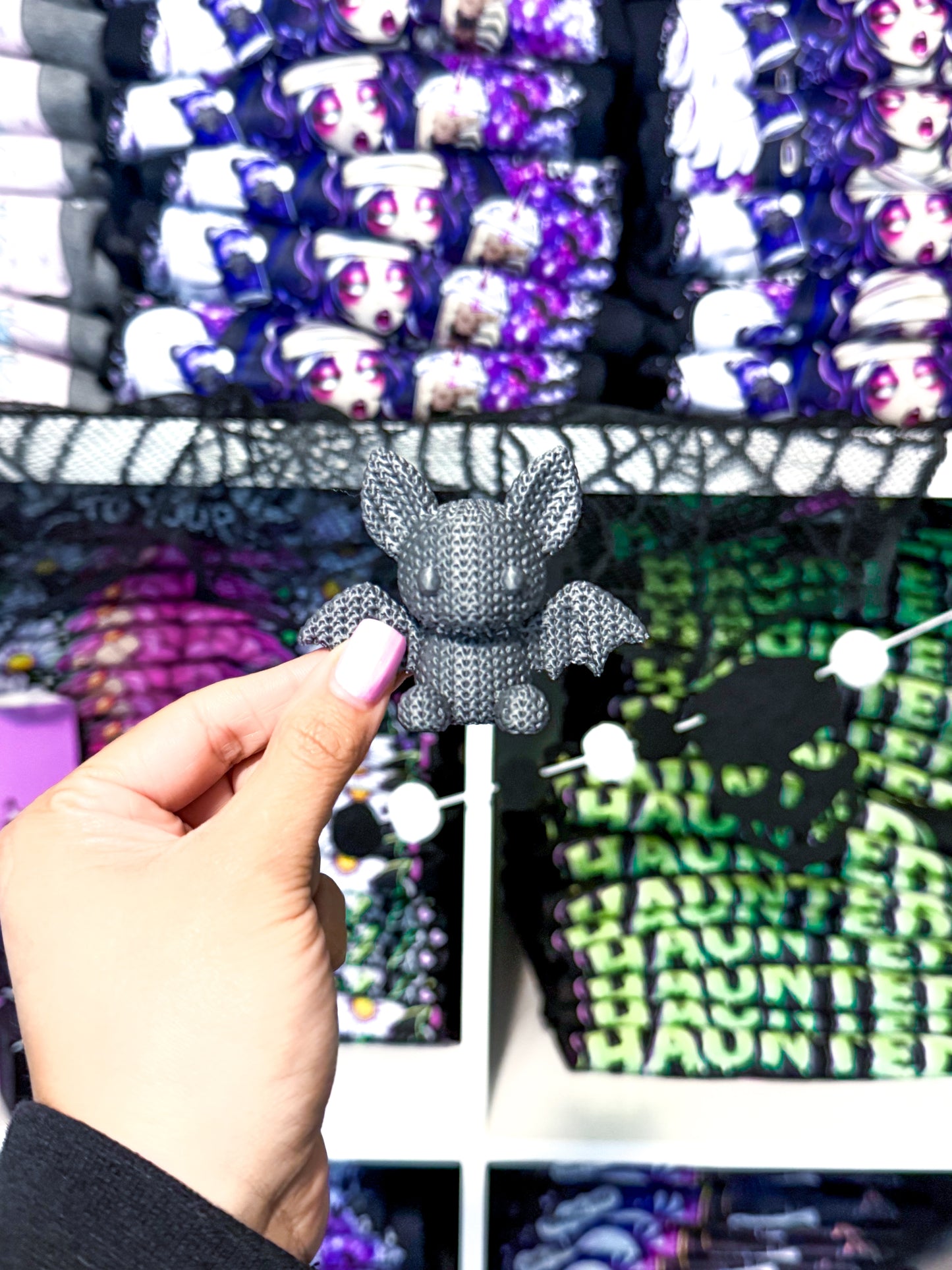 Tiny Terror Bat- 3D Printed Mini Bat - Haunted Desk Decor