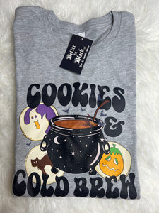 Cookies & Cold Brew - Large Light Grey Tee