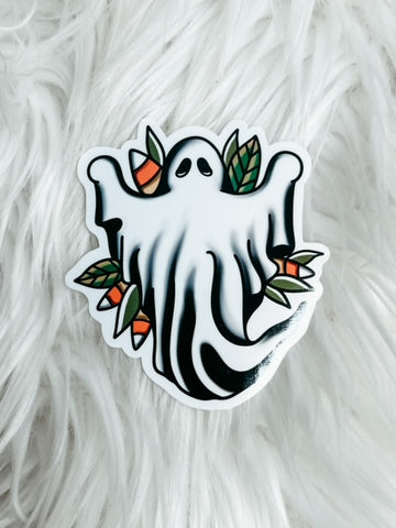 Ghost American Traditional Tattoo Sticker - Sticker