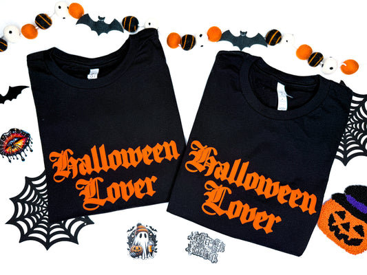 Halloween Lover - Adult Unisex - Short Sleeve Tee - Screen Print Puff