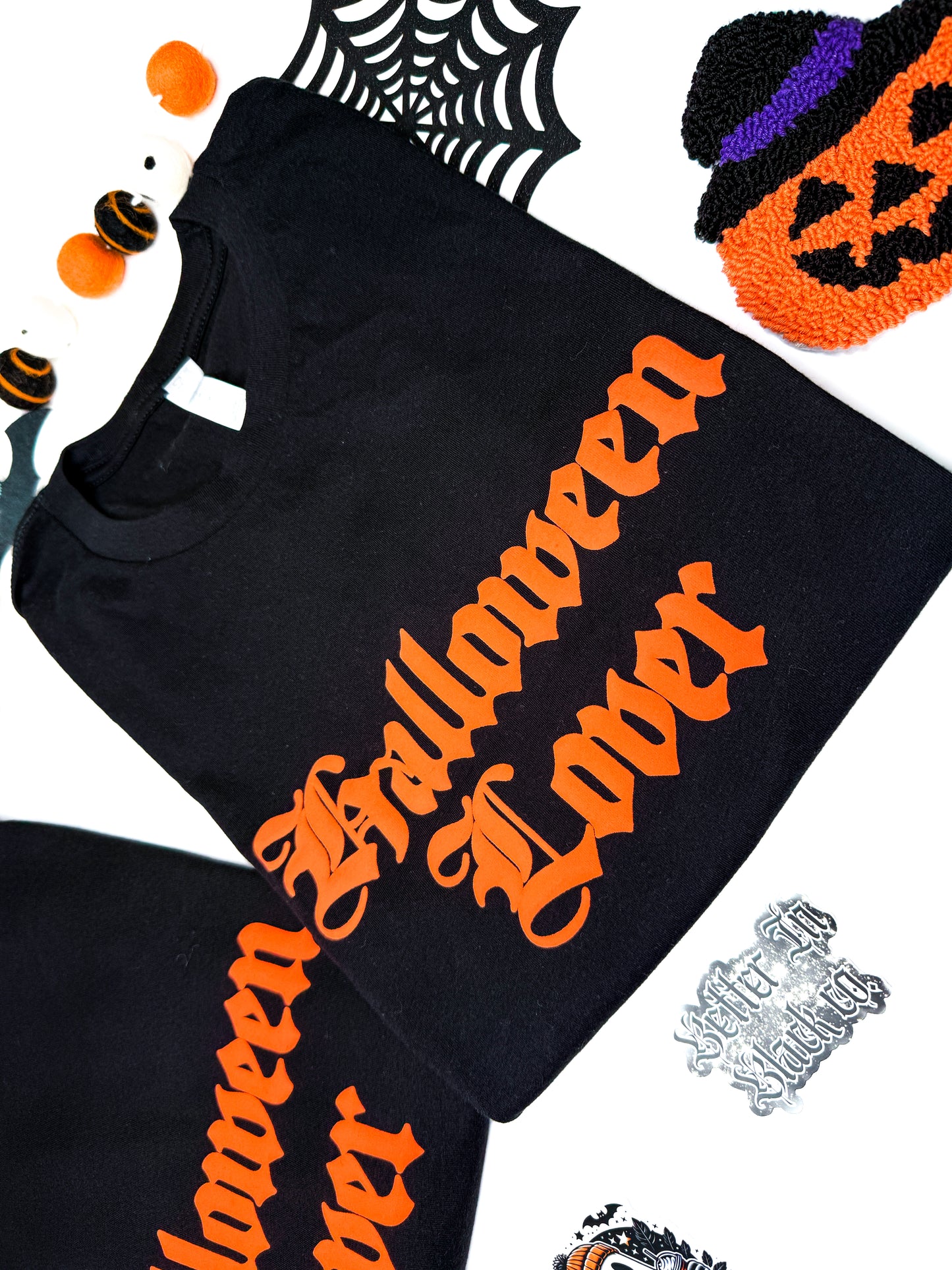 Halloween Lover - Adult Unisex - Short Sleeve Tee - Screen Print Puff