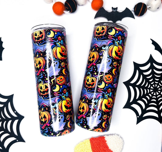 Halloween Nights  - 20oz Skinny Tumbler w/s traw - GLOWS IN THE DARK