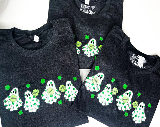 St Patrick Day Ghosties - Unisex Short Sleeve Tee