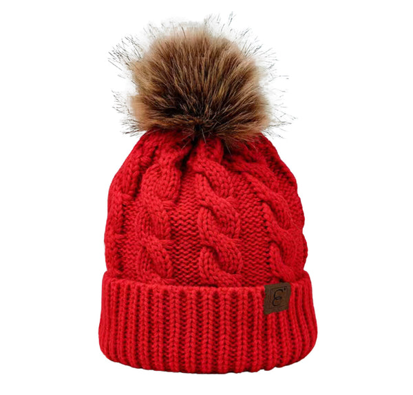 Pom Pom Beanies - Embroidered Beanie - Multiple Colors