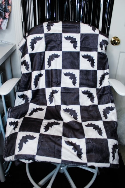 Checkered Bat Blanket - 50x80