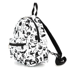White & Black Spooky Backpack Mini