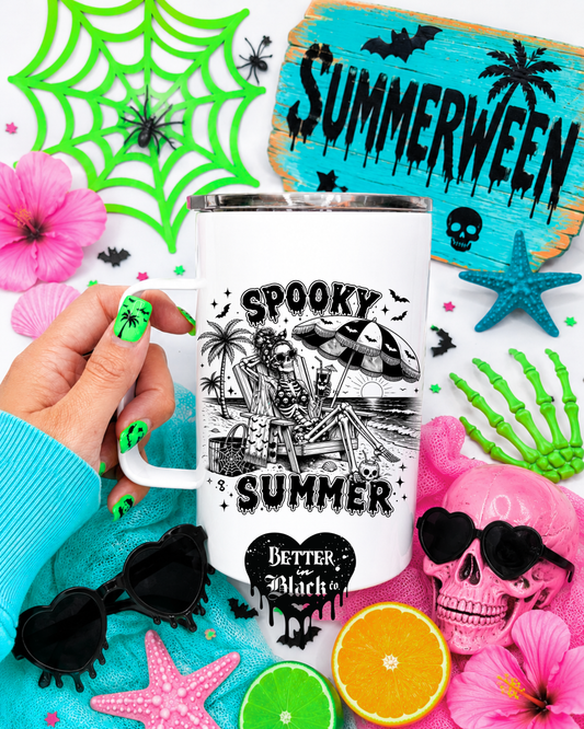 Spooky Summer - Stainless Steel 16Oz Mug - W/Straw