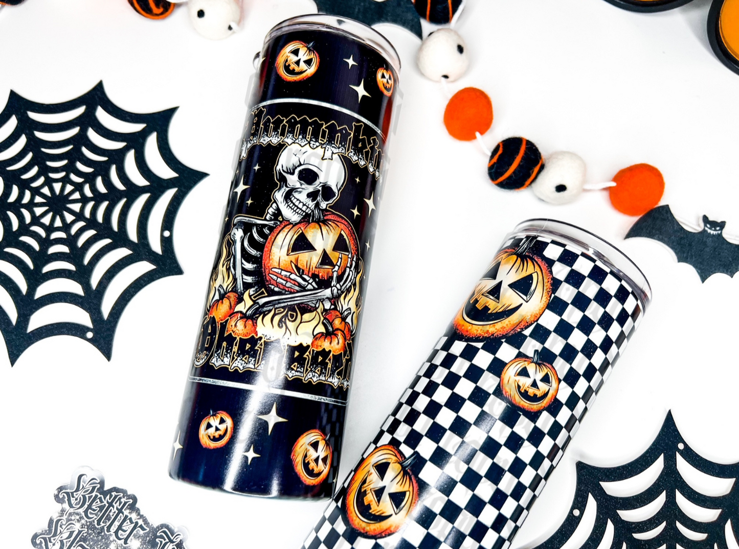 Pumpkin Obsessed  - 20oz Skinny Tumbler w/s traw - GLOWS IN THE DARK