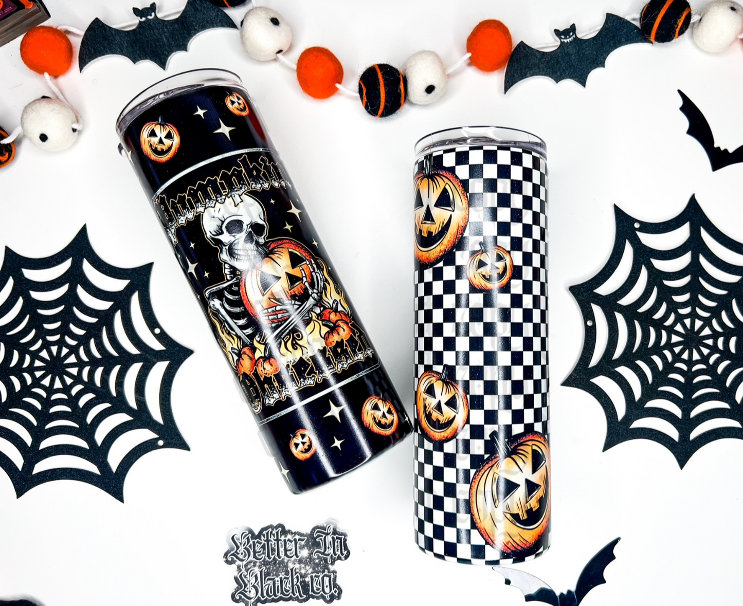 Pumpkin Obsessed  - 20oz Skinny Tumbler w/s traw - GLOWS IN THE DARK