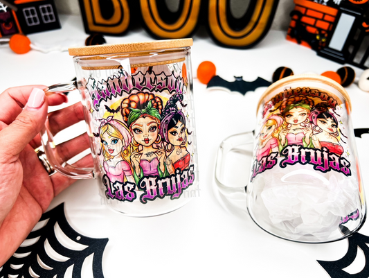 Las Brujas - 15oz Glass Mug + Straw