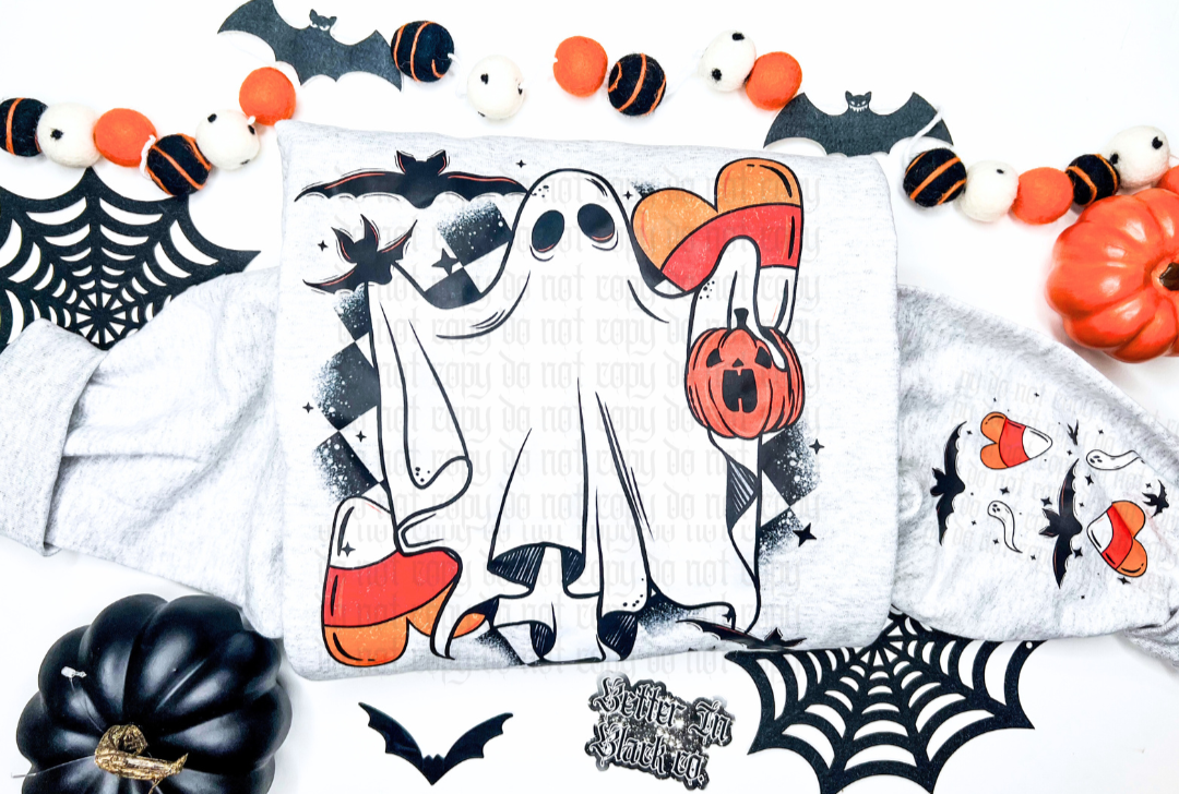 Candy Corn Ghost Sweatshier - Adult Unisex