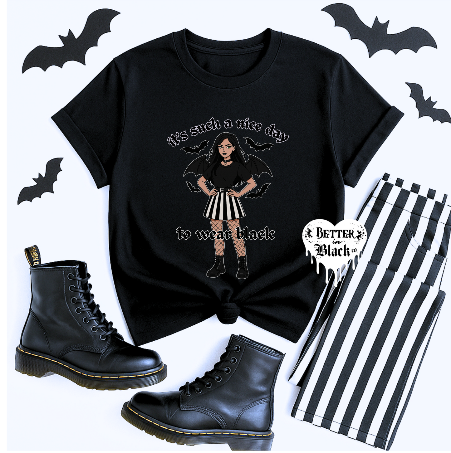 It's a nice day to wear black - Adult Unisex - Short Sleeve Tee