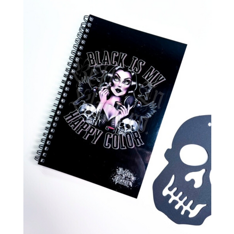 Black is my happy color notebook - 60 Pages - Spiral - With Back design -5.5 x 8.5