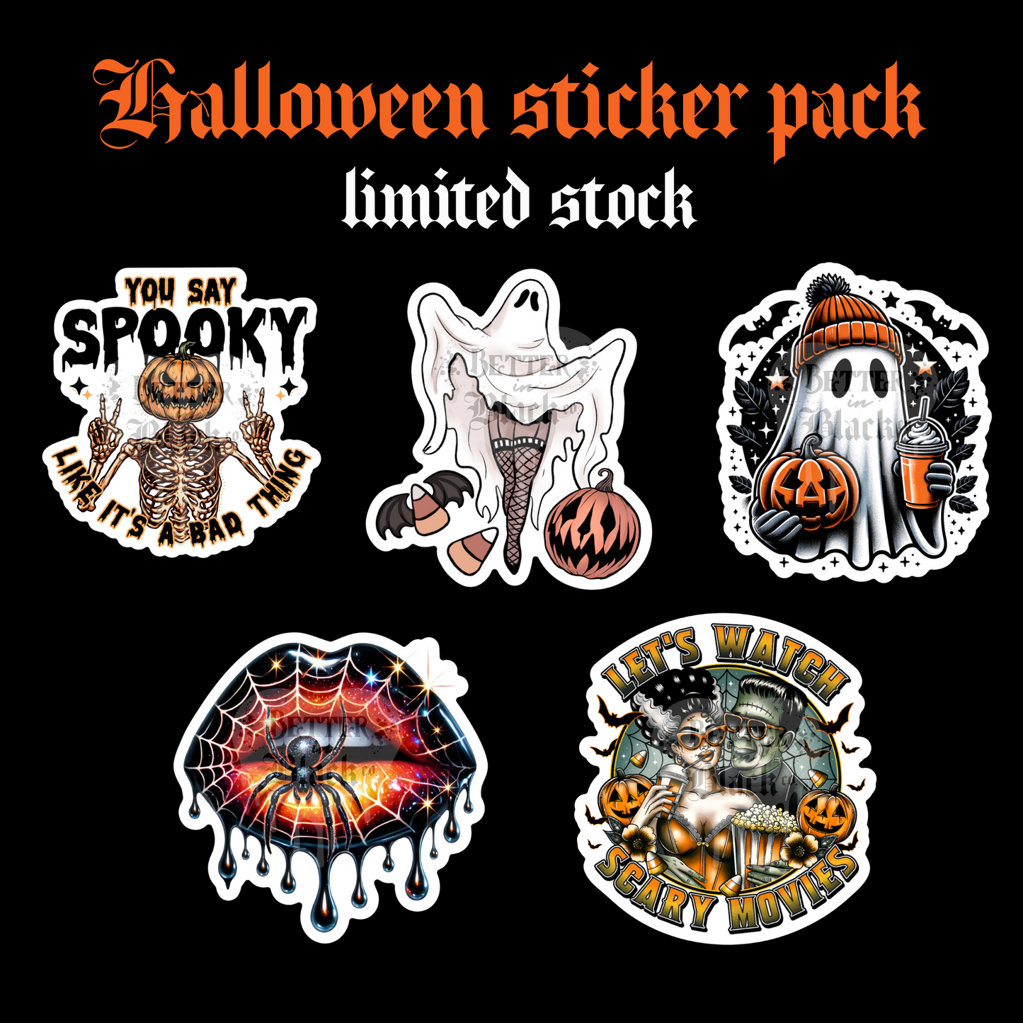 Halloween Sticker Pack - Pack of 5