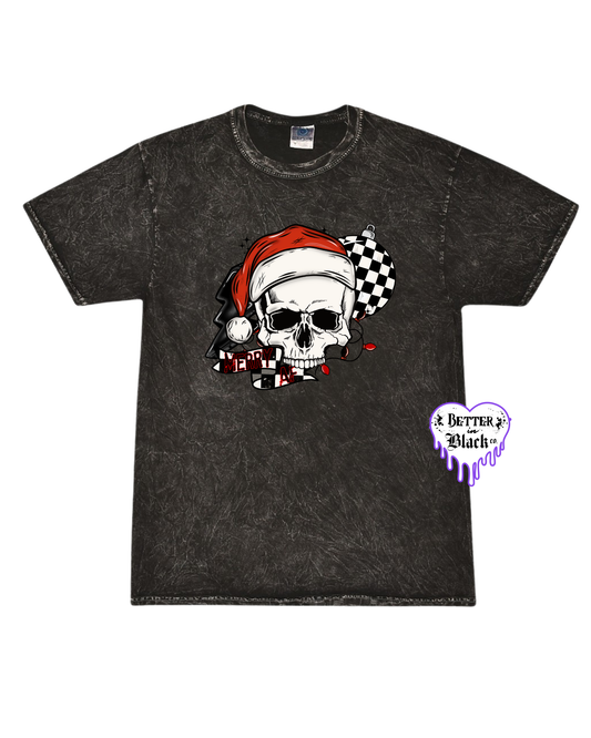 Merry Af - Black Mineral Wash - Unisex Adult Tee