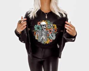Skeleton Flowers  -  Adult Unisex Tee